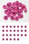 Decoendiy 52Pcs 15mm Silicone A-Z Letter Beads,Flat Round Alphabet Round Beads for Keychain, Bracelet & Lanyard DIY