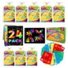 Decojoy Party Favors for Kids 4-8, Scratch Art Birthday Return Gifts, Bulk Rainbow Scratch Paper Notebook 24 Set with Reusable Stencils, Christmas Goodie Bags Stuffers for Girls Boys School Classroom