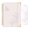 Decorably 120 Pages My to Do Planner Undated Notebook with Gold Corners, 6.4x8.5in Aesthetic Spring-Bound with Simplified Sections & Inspirational Quotes, Checklist, Contacts - Home, School, Office