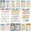 Decorably 15 Boho Phonics Spelling Rules Posters for Classroom, 11x17in