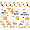 Decorably 15 Welcome Bee Themed Classroom Decor Elementary, High School, Inspirational, Matte-Laminated Vibrant Design Posters for Walls, Hallways, Bulletin Boards