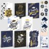 Decorably 16 Pack Gold Foil 5x7in Congrats Grad Graduation Cards