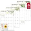 Decorably 18 Months Gold-Foiled Greenery Academic Hanging 2025 Calendar Wall July 2025 to Dec 2026, 10x14.5in Spring-Bound Office Wall Calendar with Stickers & Inspirational Quotes, Work and Home