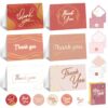 Decorably 24 Pack Foil 6x4in Rose Gold Thank You Notes & Cards