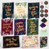 Decorably 24 Pack Gold Foiled 6x4in Happy New Year Cards with Envelopes
