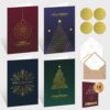 Decorably 24 Pack Gold Foil Embossed 4x6in Christmas Cards with Envelopes