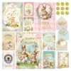 Decorably 36 Pack Gold Foil-Embossed 4x6in Vintage Bulk Easter Cards with Envelopes and Stickers, 9 Classic Designs Box of Easter Cards Pack, Blank Inside