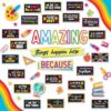Decorably 49 Pcs Amazing Things Happen Here Bulletin Board Set