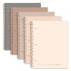 Decorably 5-Pack 140 Pages Gold Foiled Spiral College Ruled Notebook Set