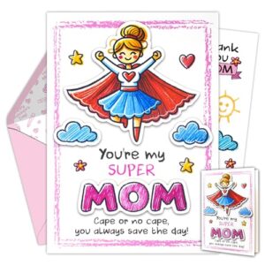 Decorably 5x7in Individual Mothers Day Card from Daughter & Son