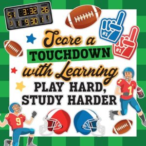Decorably 80 Cutouts Inspirational Football Bulletin Board Decorations Set