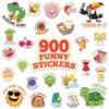 Decorably 900 Punny Teacher Stickers for Kids Classroom - 45 Sheets with 60 Fun and Motivational Designs for Student Activities, Positive Reinforcement, Arts & Crafts, Reward, Scrapbooking
