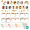 Decorably 97 Pcs Cutouts Boho Classroom Birthday Chart Birthday Board Set