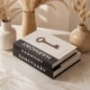 Decorative Books for Home Decor with Storage – Set of 2 Faux Linen Book Boxes with Aesthetic Covers – Enhance Your Coffee Table, Bookshelf Decor – Hidden Storage for Photos, Keepsakes, and Jewelry