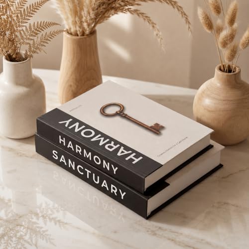 Decorative Books for Home Decor with Storage – Set of 2 Faux Linen Book Boxes with Aesthetic Covers – Enhance Your Coffee Table, Bookshelf Decor – Hidden Storage for Photos, Keepsakes, and Jewelry