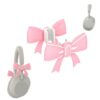 Decorative Clip for Sony WH-1000XM6, Cute Bow Style Headphone Charm with Easy Clip-On Design, Fashion Accessory for Over-Ear Headphones - Girls Gift 2pcs，Pink