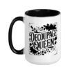Decoupage Queen Paper Collage Creative Woman Pride Artist Ceramic Mug, Black/White, 15oz