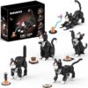 DeDaBrick Tuxedo Cat Building Set, 5-in-1 Creative Cat Toy for Kids Ages 8+