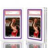 DEDC 2-Pack Graded Card Acrylic Display Case for Slab Guard 99.6% UVR & 99.8% Clarity 3.2cm Thick Magnetic Standing Independently Display Box for Sport & TCG Trading Card White Frame with 1 Cloth