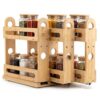 deepredcoast Pull Out Spice Rack Organizer for Cabinet Wide Slide Out Seasoning Rack Fits 2.1" Jars Large Capacity for Pantry Kitchen Cabinet 9" Deep Heavy Duty Easy Install