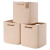 Degeyoyo 13 Inch Storage Cubes, 3 Pack Cube Storage Bins for Organizing, Cotton Rope Woven Baskets for Shelves, Bathroom, Kids Room, Closets, Baby Nursery