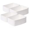 Degeyoyo Shallow Storage Baskets for Shelves, 15x11x5.1 Inch Woven Baskets for organizing, 4 Pack Storage Bins for Nursery, Bathroom, Closet, Decorative, White