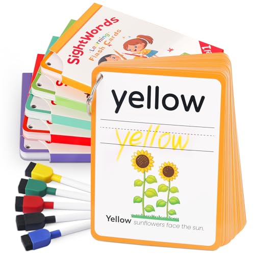 DEGIDEGI Big Size Sight Words Flash Cards Kindergarten, 250 Dolch Sight Words Game with 5 Levels, Preschool Toddler Flash Card for Writing Reading Spelling Game, Educational Learning Toy for Kid Age 3