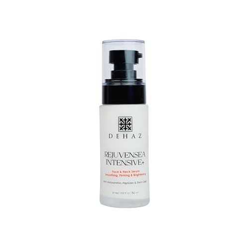 DEHAZ RejuvenSea Intensive+ Face & Neck Serum with Astaxanthin, Peptides, Stem Cells & Hyaluronic Acid, Luxury Firming and Even-Toned Hydration Serum for Mature Skin - 1.69 oz