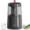 Deli Electric Pencil Sharpener, Automatic Pencil Sharpeners, Black