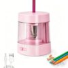 Deli Electric Pencil Sharpener, Automatic Pencil Sharpeners for No.2 Pencils Colored Pencils, USB & Battery Operated Pencil Sharpener for School, Home, Office, Classroom, Light Pink