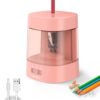 Deli Electric Pencil Sharpener, Automatic Pencil Sharpeners, Pink