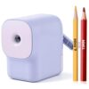 Deli Manual Pencil Sharpener for Classroom, 6.9-11mm No.2 /Colored Pencils, Auto-in Design with 5 Adjustable Settings for Students, Home, Office, Purple