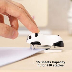 Deli Mini Cute Panda Desktop Stapler, 12 Sheet Capacity