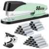 Deli Stapler Heavy Duty, 2000 Staples and Staple Remover, Green
