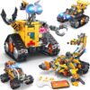 Demkia Robot Building Kit for Kids and Adults, 4-in-1 Rechargeable RC Robotics Kit with Remote & App Control, STEM Coding Toys & Science Projects, Birthday Gifts for Boys Ages 8-12+ (588 Pcs)