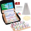 Demteric Mexican Train Dominoes Double 12, 91 Dot Tiles, 8 Racks & Hub