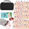 Demteric Rummy Cube Game 6 Players with Portable Travel Case, 162 Melamine Rummy Tiles & 6 Wooden Holders, Classic Family Strategy Board Game for Adults Kids