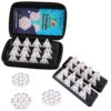 Demteric Triangle Domino Game Set with 4 Holders Travel Case | 56 Upgrated Triangular Tiles for Kids, Portable Classic Board Game for Adults, Family Cognitive Strategy Games for 2-4 Players