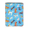 Denjungdn Whimsical Winter Dog Pattern Cute Puppy Book Cover with Zipper, Waterproof Book Sleeve Protector 11.8x9 Inches