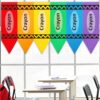 Denylo pro 6×3 Ft Crayon School Classroom Curtains 6 Pcs Colorful Crayon Curtains for Back to School Classroom Decorations