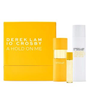 Derek Lam 10 Crosby - A Hold On Me - 3 Pc Gift Set - 3.4 Oz Oz Eau De Parfum, 0.3 Travel Spray, And 8 Oz Fragrance Mist - Bright, Exotic Scent For Women - Crisp Pimento Berry And Sweet Tiger Lily