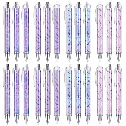 DERTE 24 Pcs Kpop Ballpoint Pens Kpop Party Favors Print Ballpoint Pens Purple Writing Pen with 4 Different Patterns for Students Back to School Accessories Stationery Supplies Birthday Party Gifts