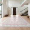 Design&I 2'x3' Pink Pastel Geometric Classroom Washable Accent Rug