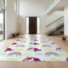 Design&I 3'x5' Pink Cute Motif Reading Floormat Unicorn Refined Structured Washable Area Rug Sleek Flatweave Pet Friendly & Non-Slip Built-in Grip for Bedroom, Walk-in Closet, Nursery