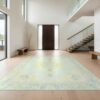 Design&I 3'x5' Soft Mint Pastel Classroom Medallion Washable Area Rug