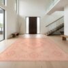 Design&I 3'x5' Soft Peach Boho Medallion Design Washable Throw Rug