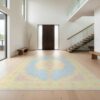 Design&I 4'x6' Blue Yellow Sky Pastel Boho Design Washable Area Rug