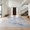 Design&I 6'x9' Light Blue Abstract Watercolor Tan Washable Area Rug