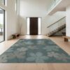 Design&I 8'x10' Teal Blossom Floral Tufted Design Washable Area Rug