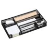 Desk Drawer Organizer Tray 6 Compartment Mesh Organizers 11x6x1.4" Small Metal Pencil Organizer, Pen Pencil Tray for Home Office School Supplies, Desktop
